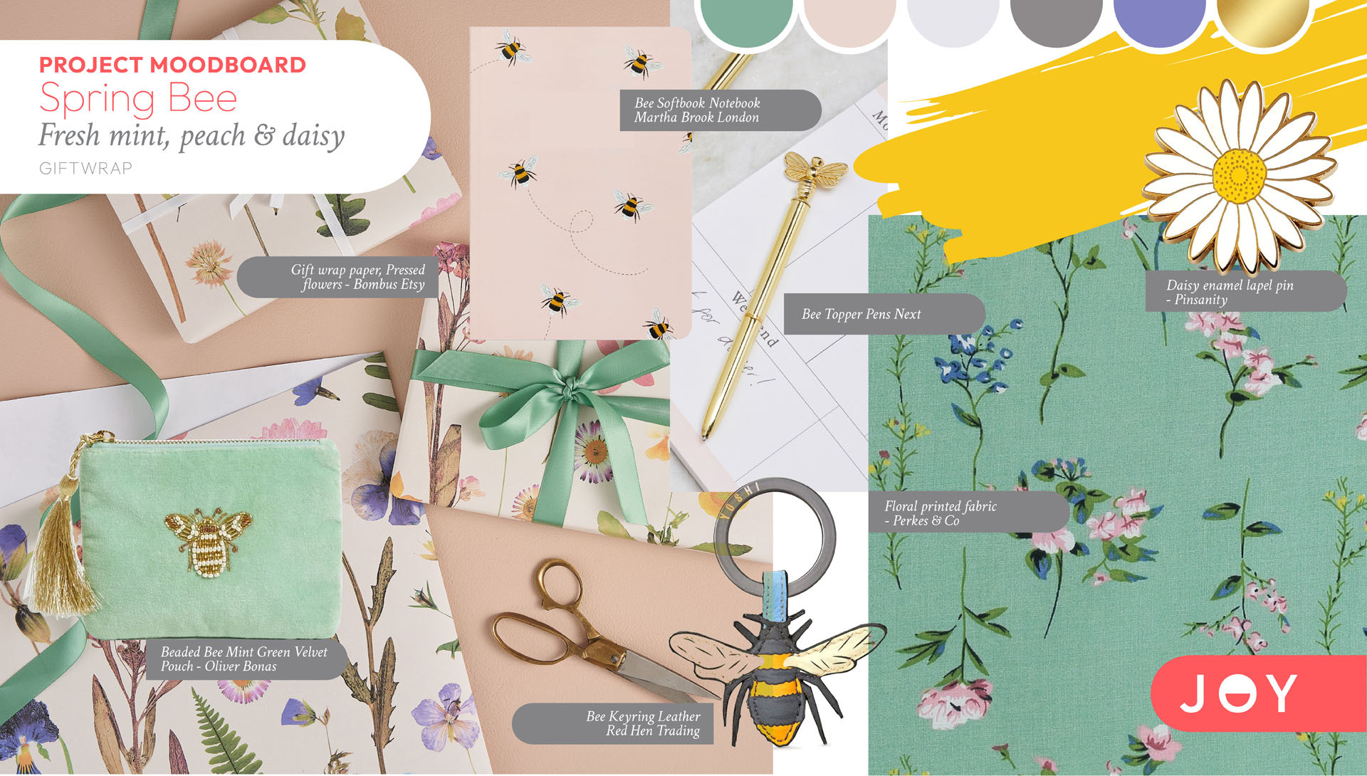 gift wrap retail design moodboard 1